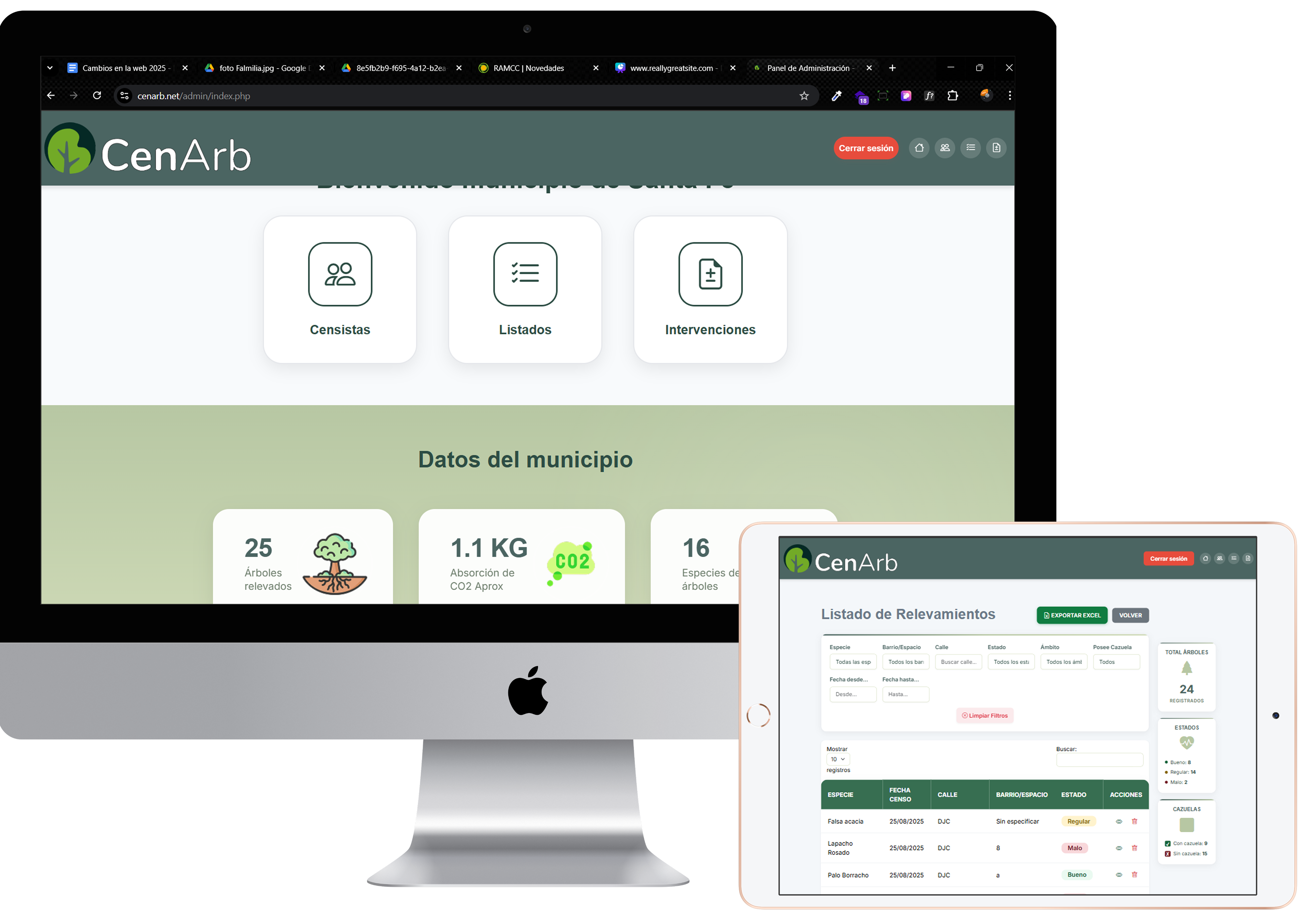 Panel de Administración CenArb